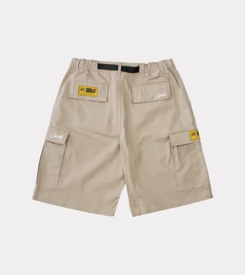 Corteiz Alcatraz Cargo Shorts Cream