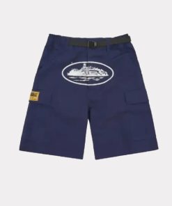 Corteiz Alcatraz Cargo Shorts Navy Blue