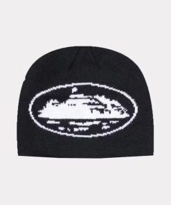 Corteiz Alcatraz Skully Beanie Black