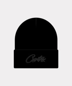 Corteiz Allstarz Folded Beanie Triple Black